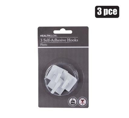 Hook pl adhesive square 3pce