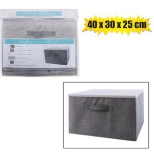 Storage box non-woven pl-lid 40x30x25cm