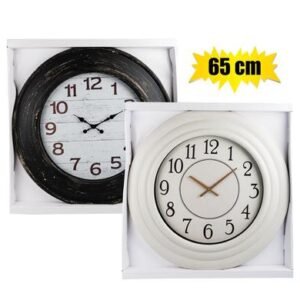 Clock wall qtz round 65cm rustic x-large