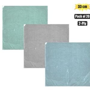 Serviettes 2ply 33cm 20pc embossed
