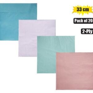 Serviettes 2ply 33cm 20pc pastel