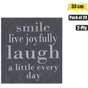 Serviettes 2ply 33cm 20pc sayings